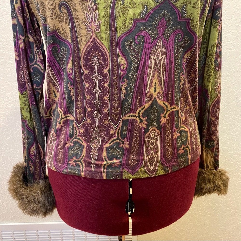 Lynn Ritchie | Abstract Pattern Long Sleeve Blous… - image 4